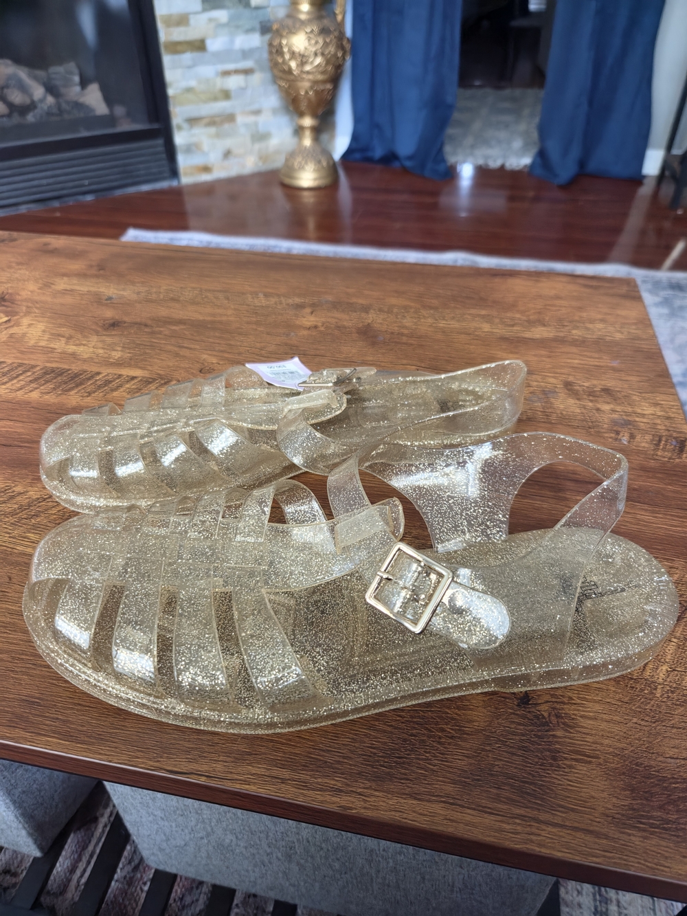 Glitter Jelly Sandals - Gold - Picture 2 of 6